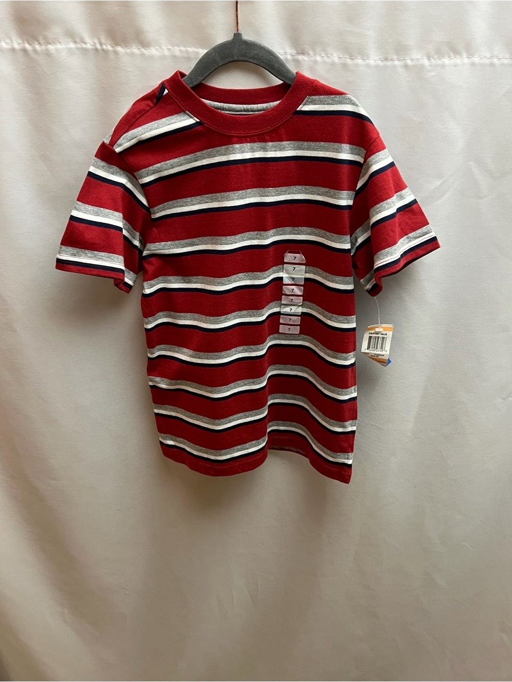 Greendog Boys Red Striped Short Sleeve T Shirt Size 7 NWT Cotton Casual Tee